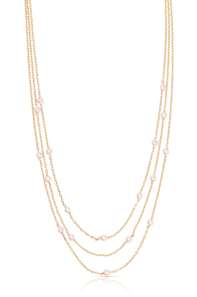 Pink Pearl Layered Necklace