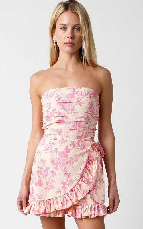 Pink Strapless Romper