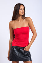 Red Asymmetric Tube Top
