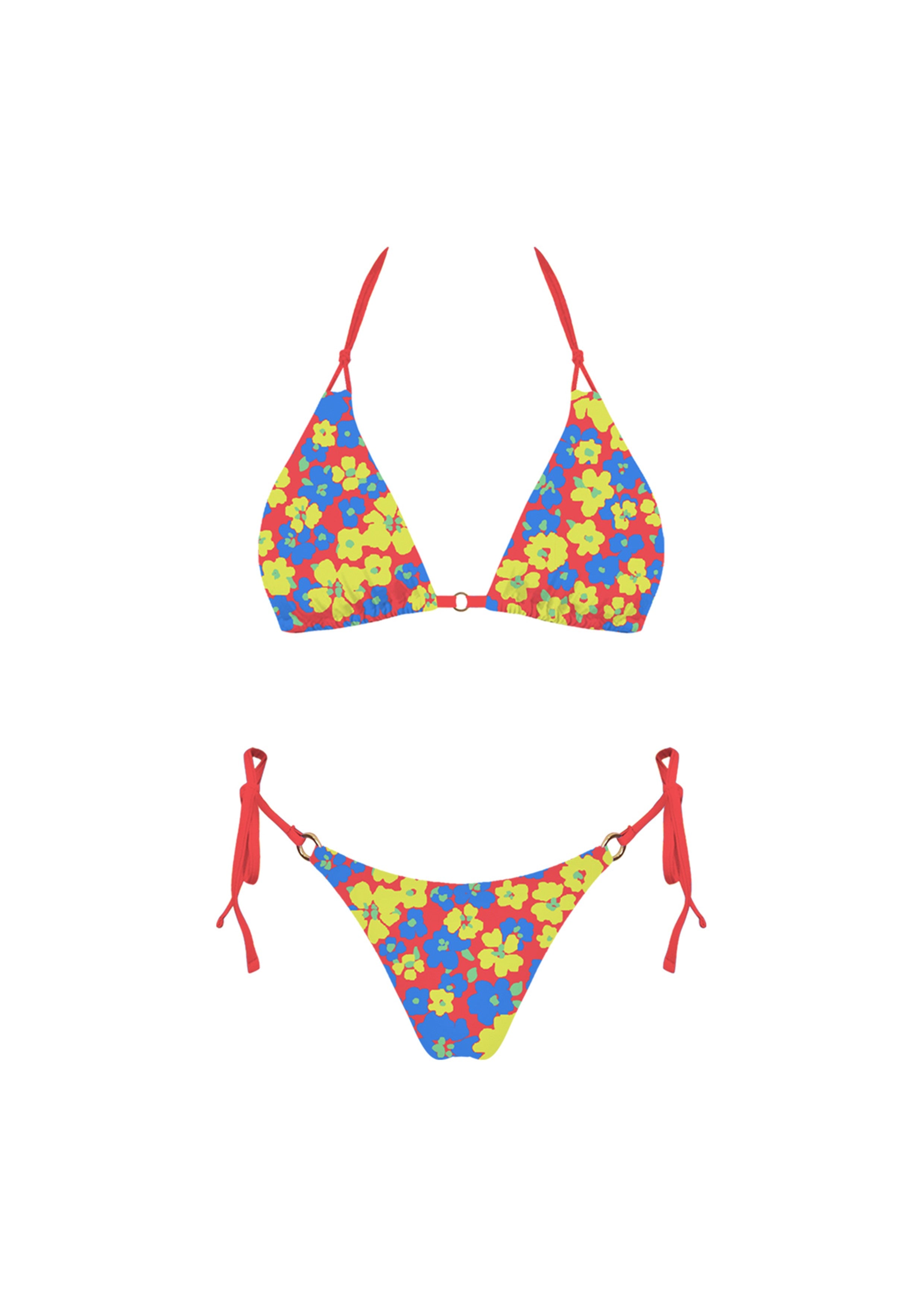 Red Floral Bikini Bottom
