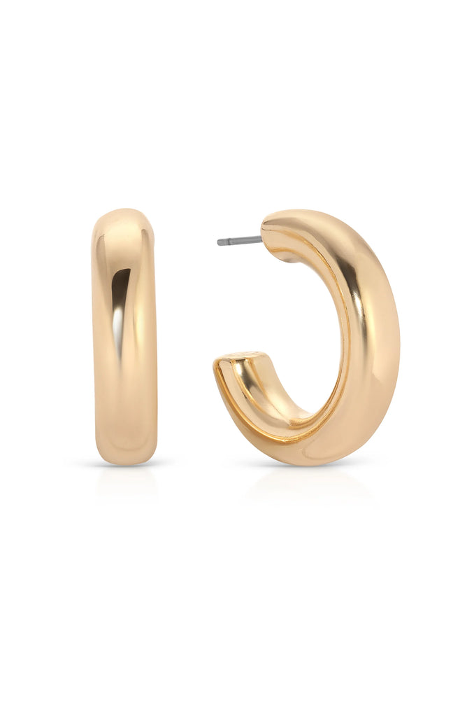 Small Thick Gold Hoops