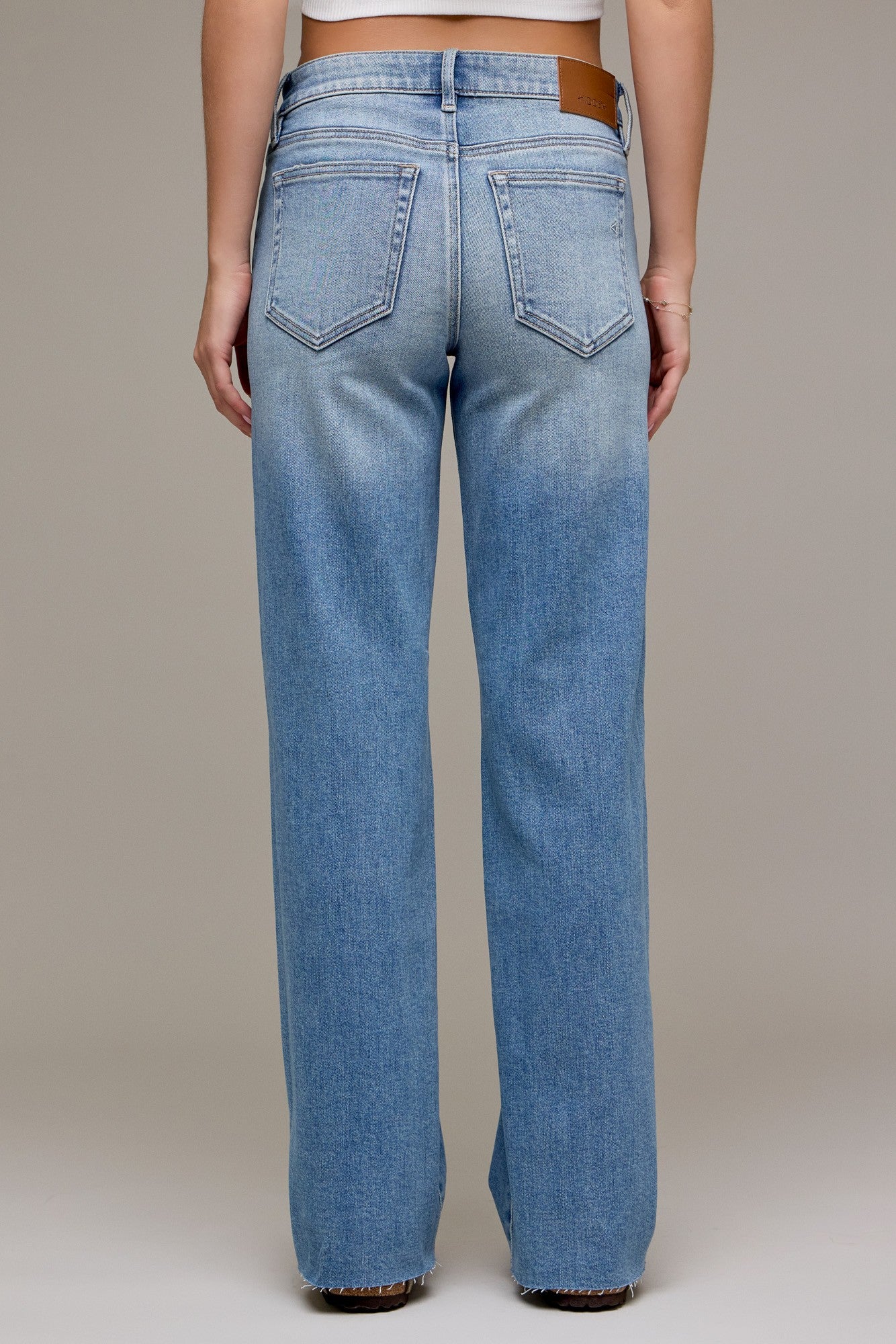 Sylvie Medium Wash Straight Jeans - Back View