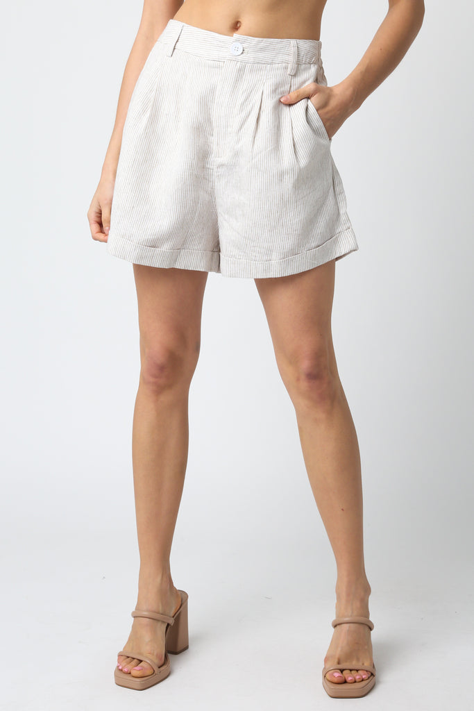 Striped Linen Shorts