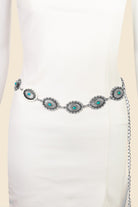 Turquoise and Silver Chain Belt