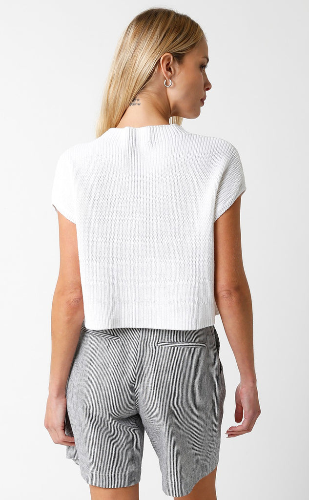 White Short Sleeve Sweater